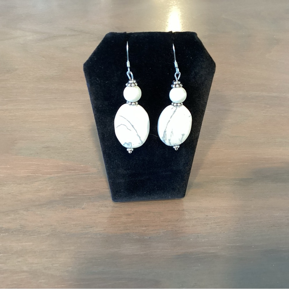 New Earrings. Black and White with silver accents. Stainless steel ear wires.
